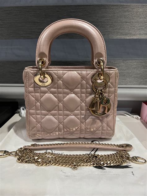 mini lady dior bag pink|Dior mini lotus pearlescent.